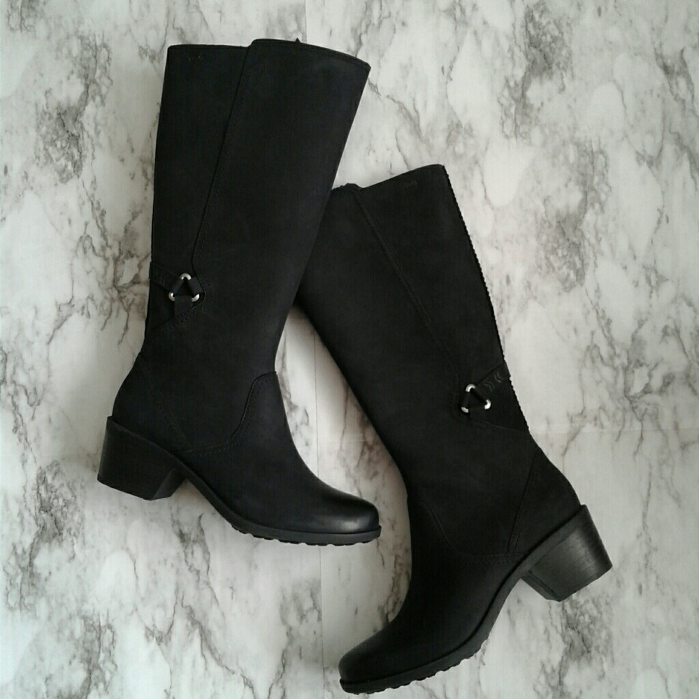 Teva Foxy Boot Black Waterproof Leather Tall Boots